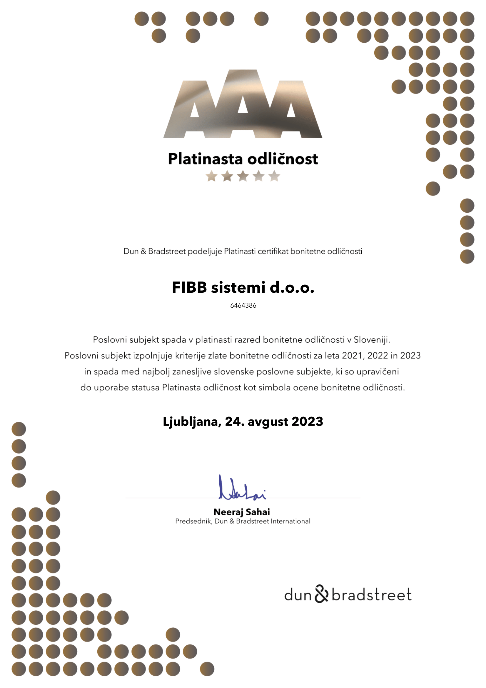 Platinasta-Odličnost